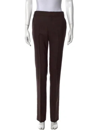 Pre-owned Tibi Virgin Wool Straight Leg Pants W/ Tags In Brown