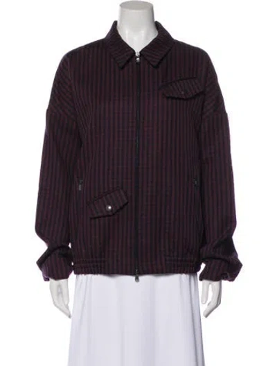 Pre-owned Tibi Virgin Wool Striped Jacket W/ Tags In Blue
