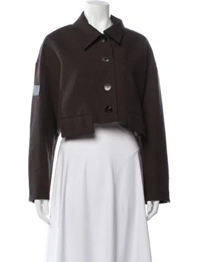 Pre-owned Tibi Virgin Wool Tweed Pattern Jacket In Brown
