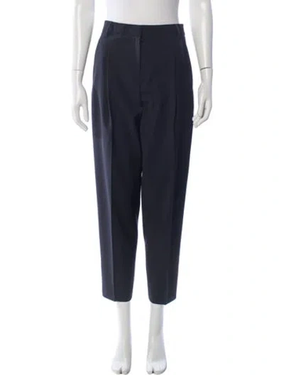 Pre-owned Tibi Virgin Wool Wide Leg Pants In Black