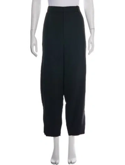 Pre-owned Tibi Virgin Wool Wide Leg Pants In Black