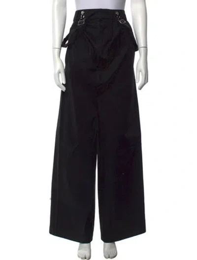 Pre-owned Tibi Virgin Wool Wide Leg Pants In Black