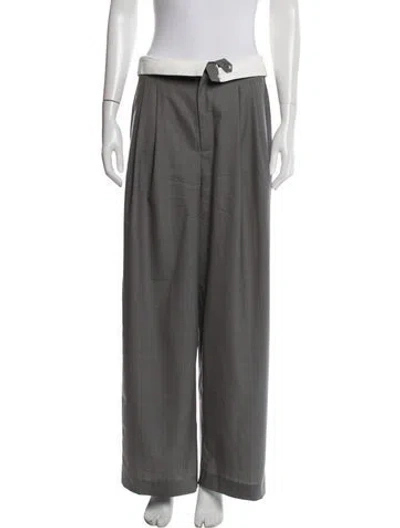 Pre-owned Tibi Virgin Wool Wide Leg Pants In Grey