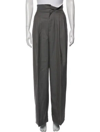 Pre-owned Tibi Virgin Wool Wide Leg Pants W/ Tags In Gray