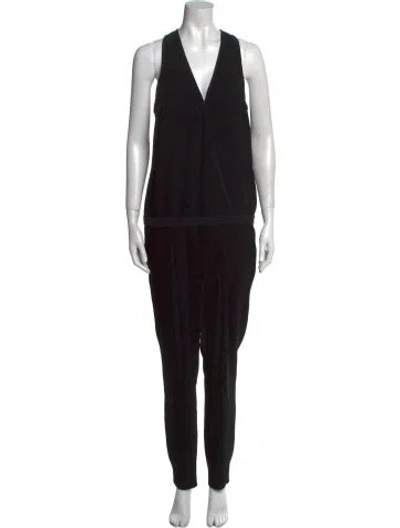 Pre-owned Tibi V-neck Jumpsuit In Black