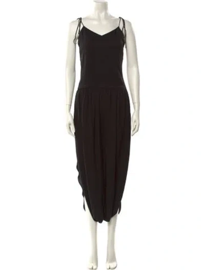 Pre-owned Tibi V-neck Jumpsuit In Black