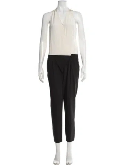 Pre-owned Tibi V-neck Jumpsuit In Black/neutrals
