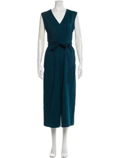 Pre-owned Tibi V-neck Jumpsuit In Blue