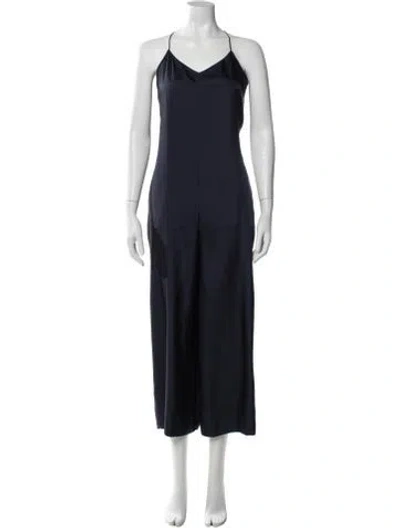Pre-owned Tibi V-neck Jumpsuit In Blue