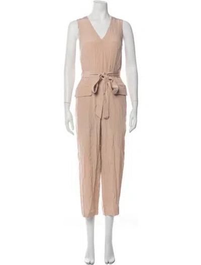 Pre-owned Tibi V-neck Jumpsuit In Neutrals