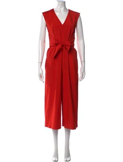 Pre-owned Tibi V-neck Jumpsuit In Orange