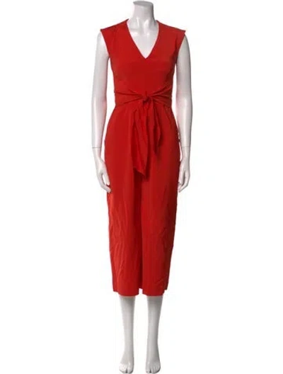Pre-owned Tibi V-neck Jumpsuit In Red