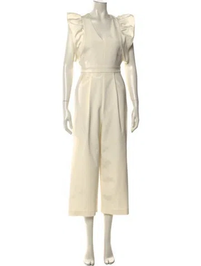 Pre-owned Tibi V-neck Jumpsuit In White