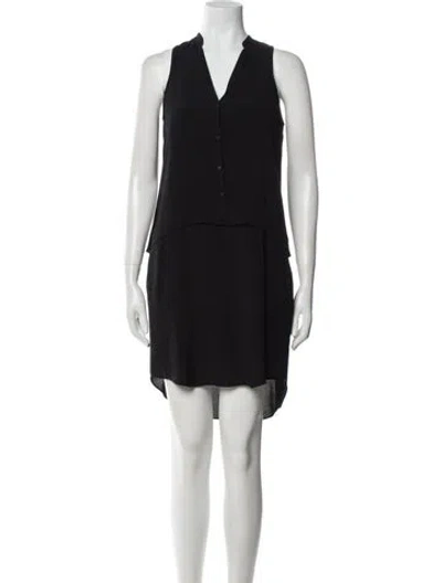 Pre-owned Tibi V-neck Knee-length Dress In Black