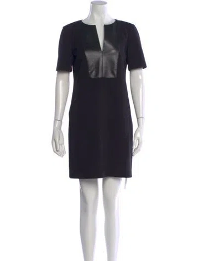 Pre-owned Tibi V-neck Knee-length Dress In Black