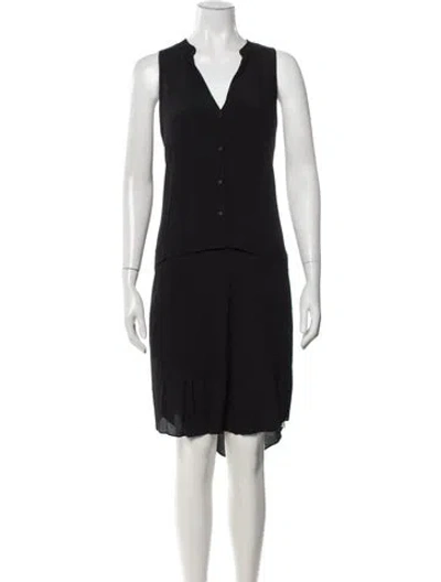 Pre-owned Tibi V-neck Knee-length Dress In Black