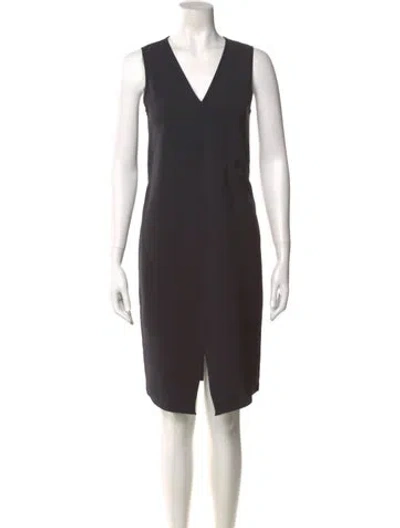 Pre-owned Tibi V-neck Knee-length Dress In Gray