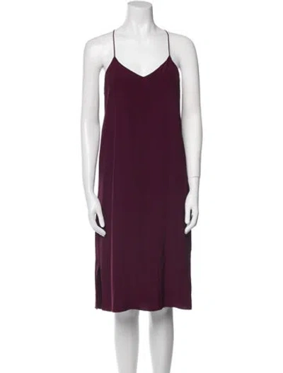 Pre-owned Tibi V-neck Knee-length Dress In Purple