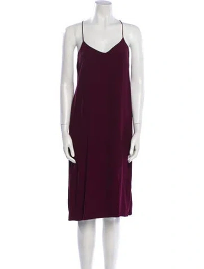 Pre-owned Tibi V-neck Knee-length Dress In Purple