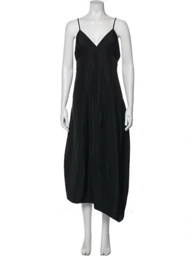 Pre-owned Tibi V-neck Long Dress In Blue