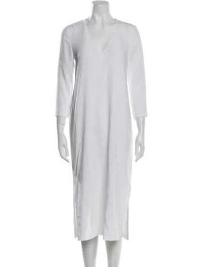 Pre-owned Tibi V-neck Long Dress In Neutral