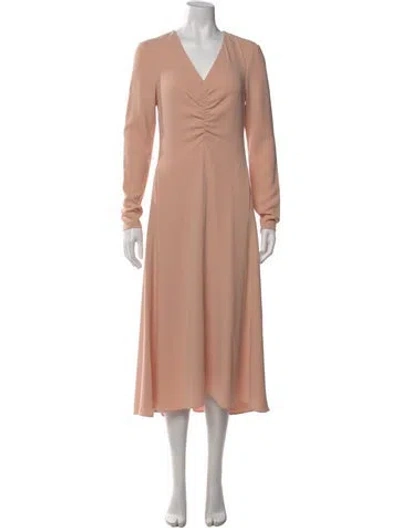 Pre-owned Tibi V-neck Long Dress In Neutral