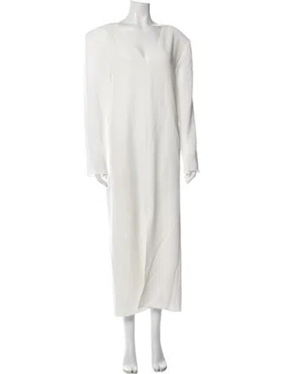 Pre-owned Tibi V-neck Long Dress In Neutrals