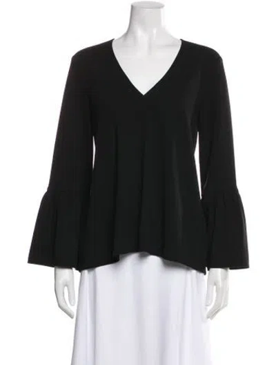 Pre-owned Tibi V-neck Long Sleeve Blouse In Green