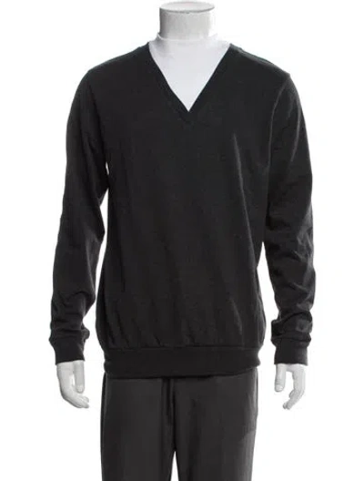 Pre-owned Tibi V-neck Long Sleeve Pullover In Grey