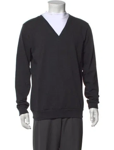 Pre-owned Tibi V-neck Long Sleeve Pullover In Grey