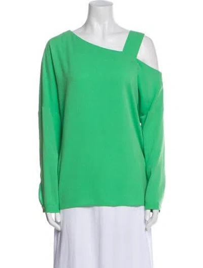 Pre-owned Tibi V-neck Long Sleeve Sweatshirt In Green