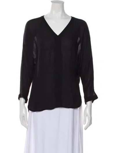 Pre-owned Tibi V-neck Long Sleeve Top In Gray