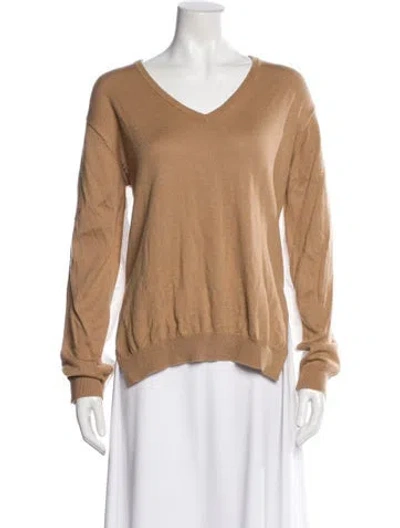 Pre-owned Tibi V-neck Long Sleeve Top In Multi