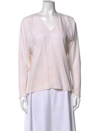 Pre-owned Tibi V-neck Long Sleeve Top In Pink