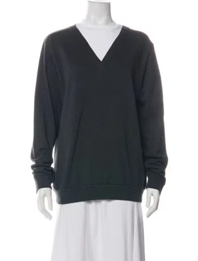 Pre-owned Tibi V-neck Long Sleeve Top W/ Tags In Gray