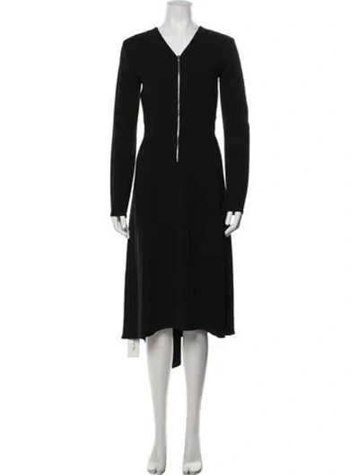 Pre-owned Tibi V-neck Midi Length Dress In Black