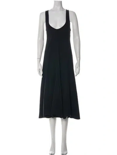 Pre-owned Tibi V-neck Midi Length Dress In Black