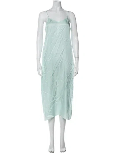 Pre-owned Tibi V-neck Midi Length Dress In Blue