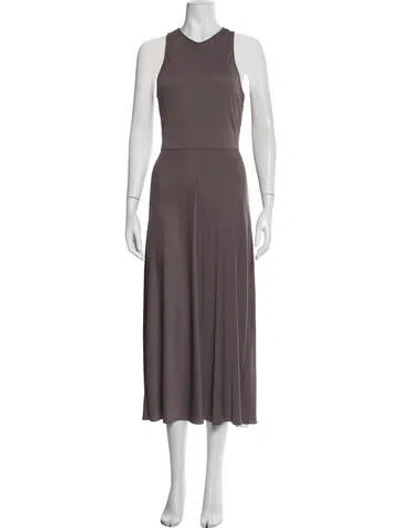 Pre-owned Tibi V-neck Midi Length Dress In Grey