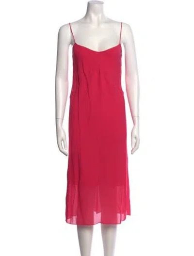 Pre-owned Tibi V-neck Midi Length Dress In Pink