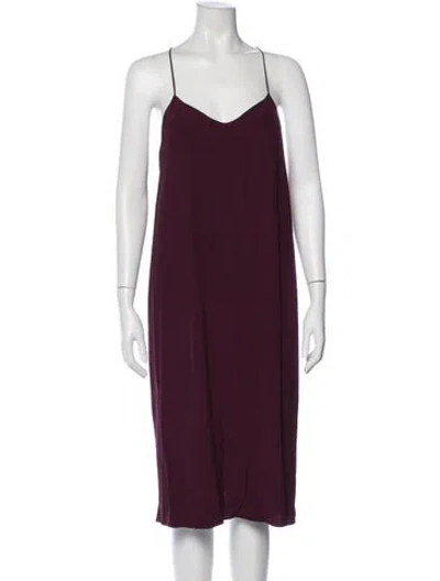 Pre-owned Tibi V-neck Midi Length Dress In Purple