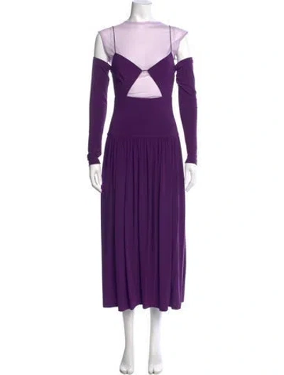 Pre-owned Tibi V-neck Midi Length Dress W/ Tags In Purple