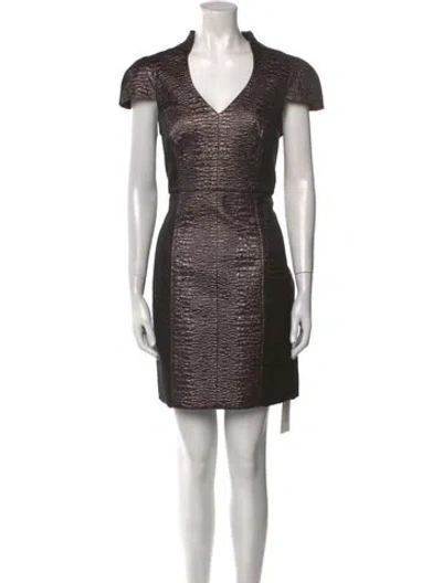 Pre-owned Tibi V-neck Mini Dress In Black