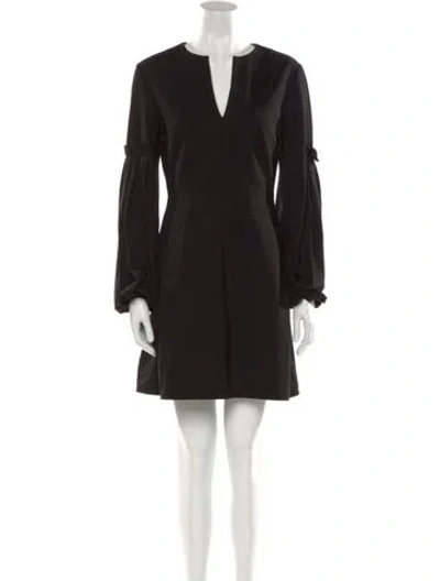 Pre-owned Tibi V-neck Mini Dress In Black