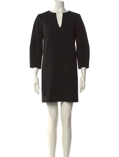 Pre-owned Tibi V-neck Mini Dress In Black