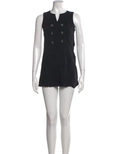 Pre-owned Tibi V-neck Mini Dress In Black
