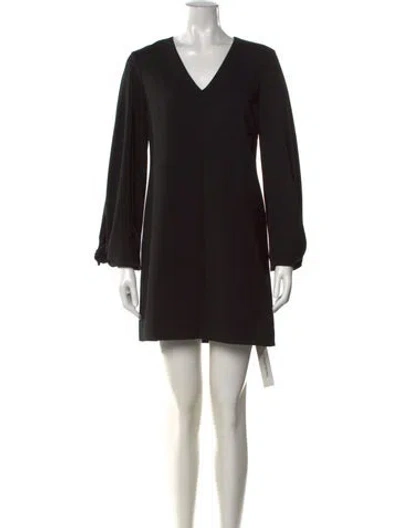 Pre-owned Tibi V-neck Mini Dress In Black