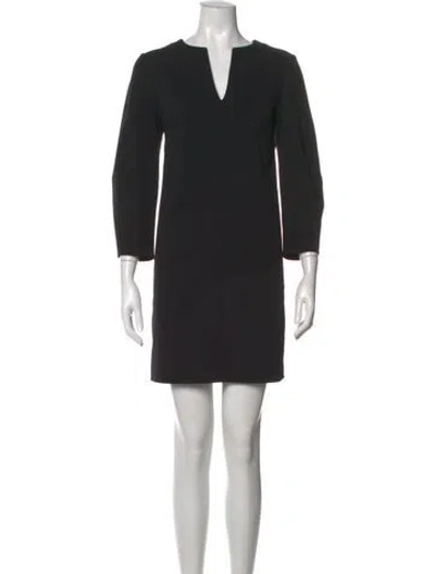 Pre-owned Tibi V-neck Mini Dress In Black