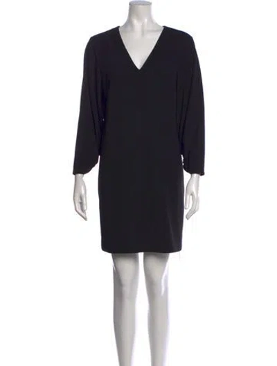 Pre-owned Tibi V-neck Mini Dress In Black