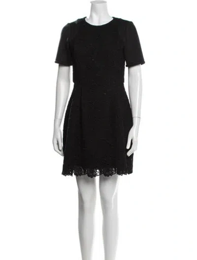 Pre-owned Tibi V-neck Mini Dress In Black